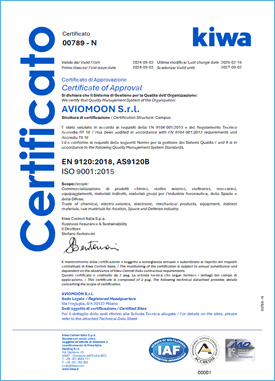 AVIOMOON S.r.l.  EN 9120:2018 and ISO 9001:2015